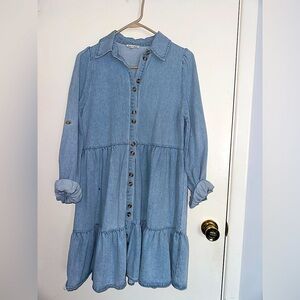 Denim Tiered Dress